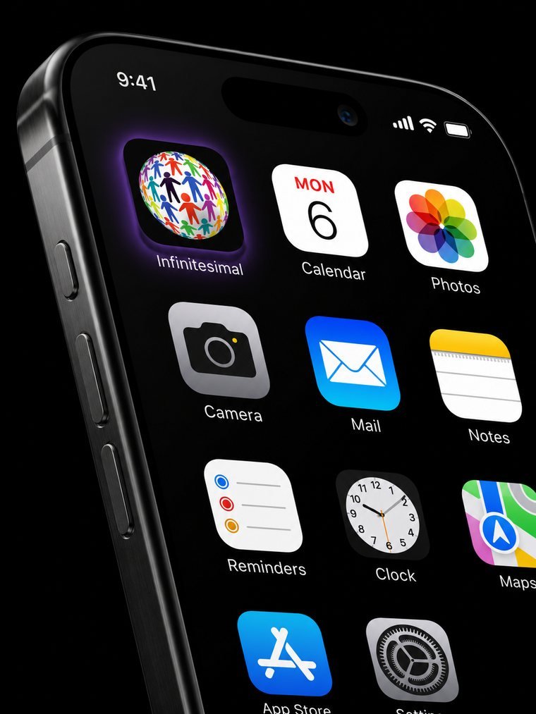 The Infinitesimal app on a phone home screen